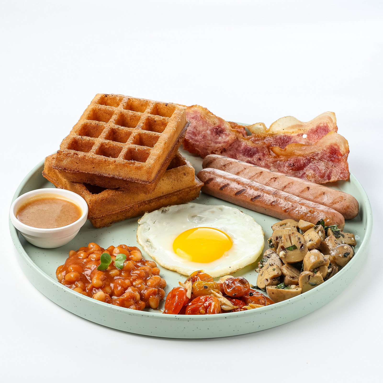 A breakfast spread plated at BANOFFEE